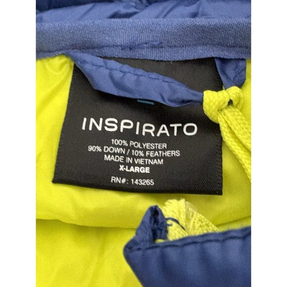 INSPIRATO Womens Blue Size XL Lightweight Down Puffer Jacket Full Zip Packable - Picture 3 of 9